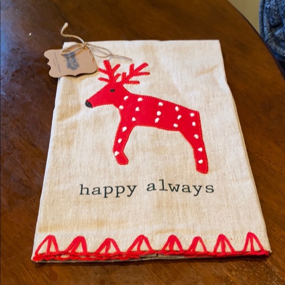 Mud pie happy always reindeer dish towel - Picture 1 of 1